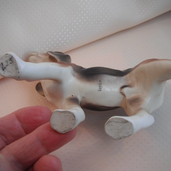 Vintage Dog Figurine Ceramic Porcelain White Brown Japan Lot of 2 - Picture 11 of 12